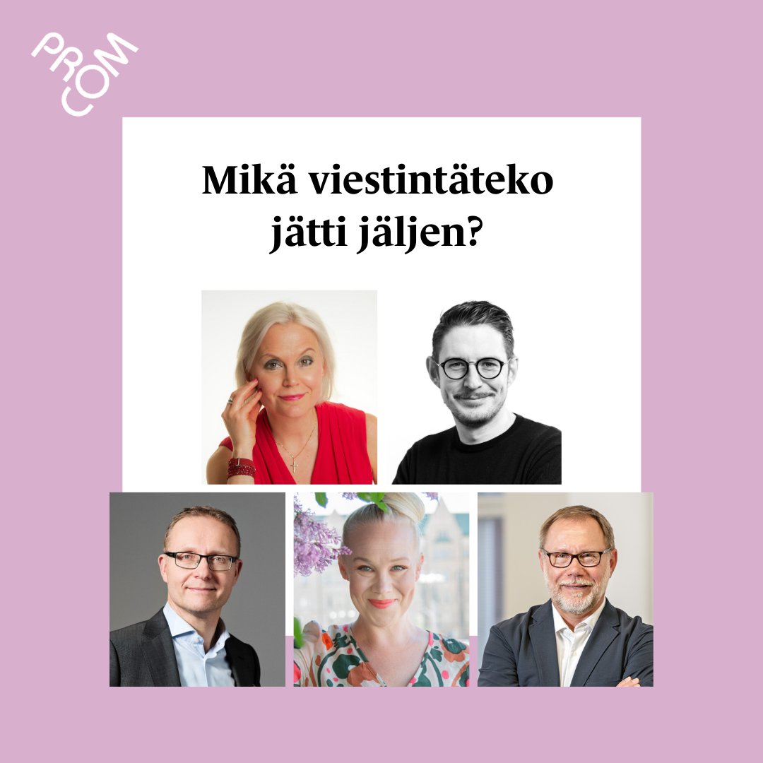 Kuka viestintäammattilainen tai johtaja ansaitsee tunnustuksen? Entä mikä viestintäteko on jäänyt mieleen? Lähetä ehdotuksesi vuoden viestintäpalkintojen saajista ja osallistu ProCom-päivän lippuarvontaan! Anna ehdotuksesi 7.4. mennessä: procom.fi/viestintaala/v…