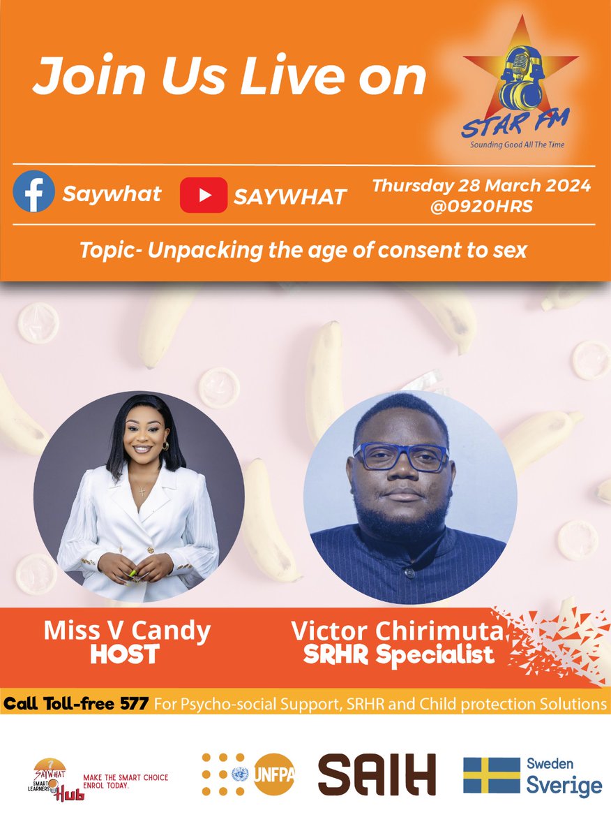 Our Legal Clinics are back, better, and much much more interesting. Today we want to discuss the age of consent to sex which has been temporarily packed at 18 from 16. What are your thoughts?
#LegalClinic #SRHR #AgeOfConsent