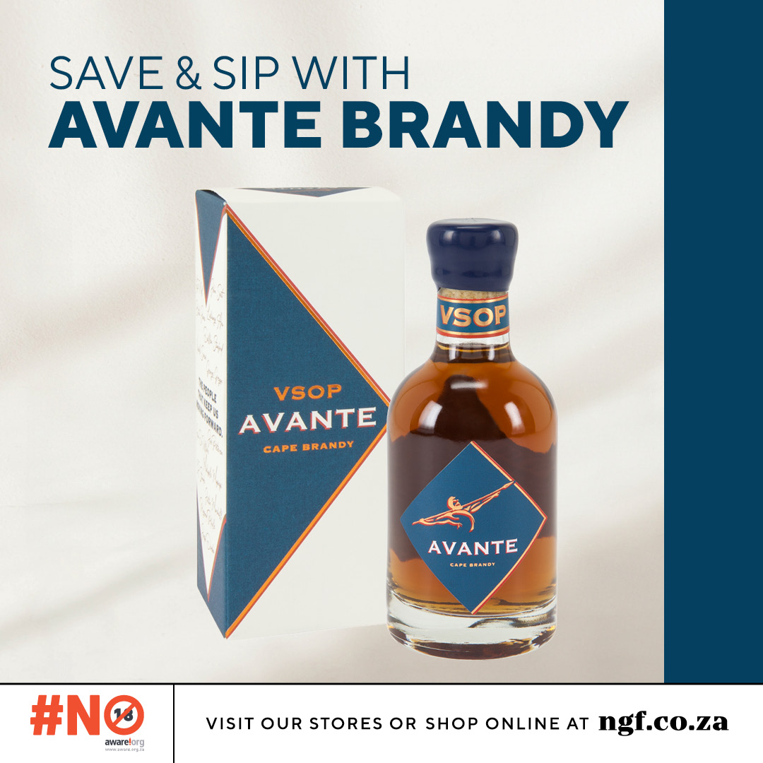 15 Legends of rugby, with master distillers, have created a brandy to take on the world. Only R199! Visit our stores or shop online at ngf.co.za. All promotions excluded from Norman Goodfellows Sunset Beach. DRAM DEAL @AvanteBrandy VSOP 200ml Save 20%/Save R50