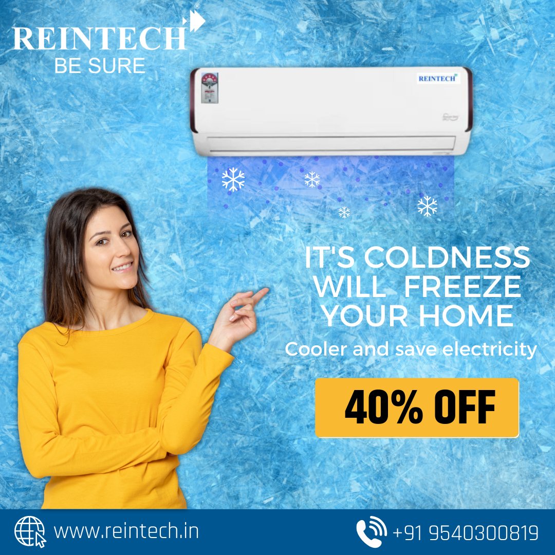 ReintechPvtLtd's tweet photo. ❄️ Ready to turn your home into an icebox? Reintech Air Conditioners have got you covered! ❄️ Say goodbye to sweltering summers and hello to ultimate coolness. 

#Reintech #Reintechac #coldness #AirConditioners #ACs #StayCool #Freeze #SummerMustHave #ChillOut #RRvsDC #LEAKED https://t.co/UagqSoZing