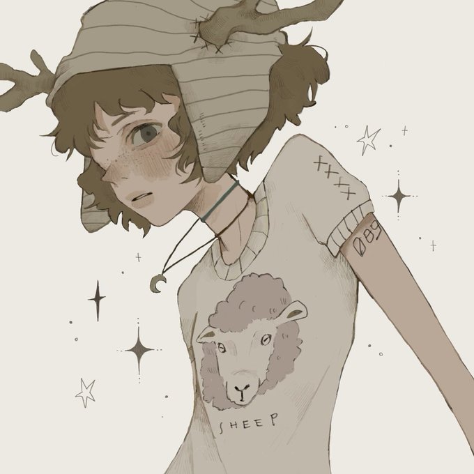 「antlers brown hair」 illustration images(Latest)
