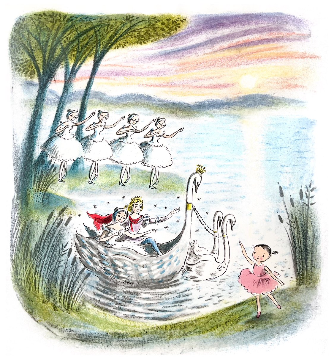 #BookIllustrationOfTheDay #60for60 continues with this: “Ella Bella Ballerina & Swan Lake”

I’d originally hoped to be a theatre designer, so I adored illustrating this theatrical/ballet series, using layers of art (non digital) to recreate the feel of vintage lithographic books.