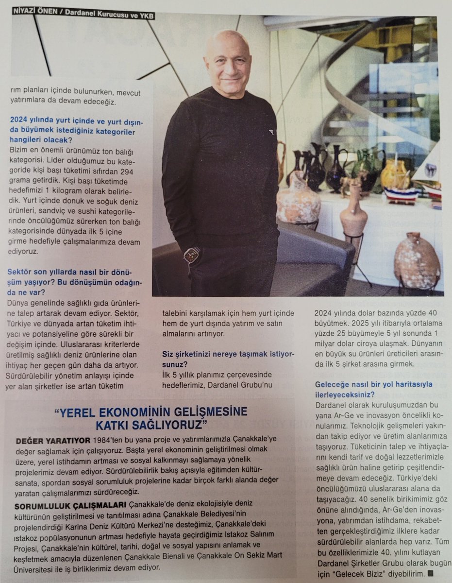 Dardanel (#dardl) Yönetim Kurulu Başkanı Niyazi ÖNEN ile yapılan bir röportaj (via <a href="/CapitalDergisi/">Capital</a>)
