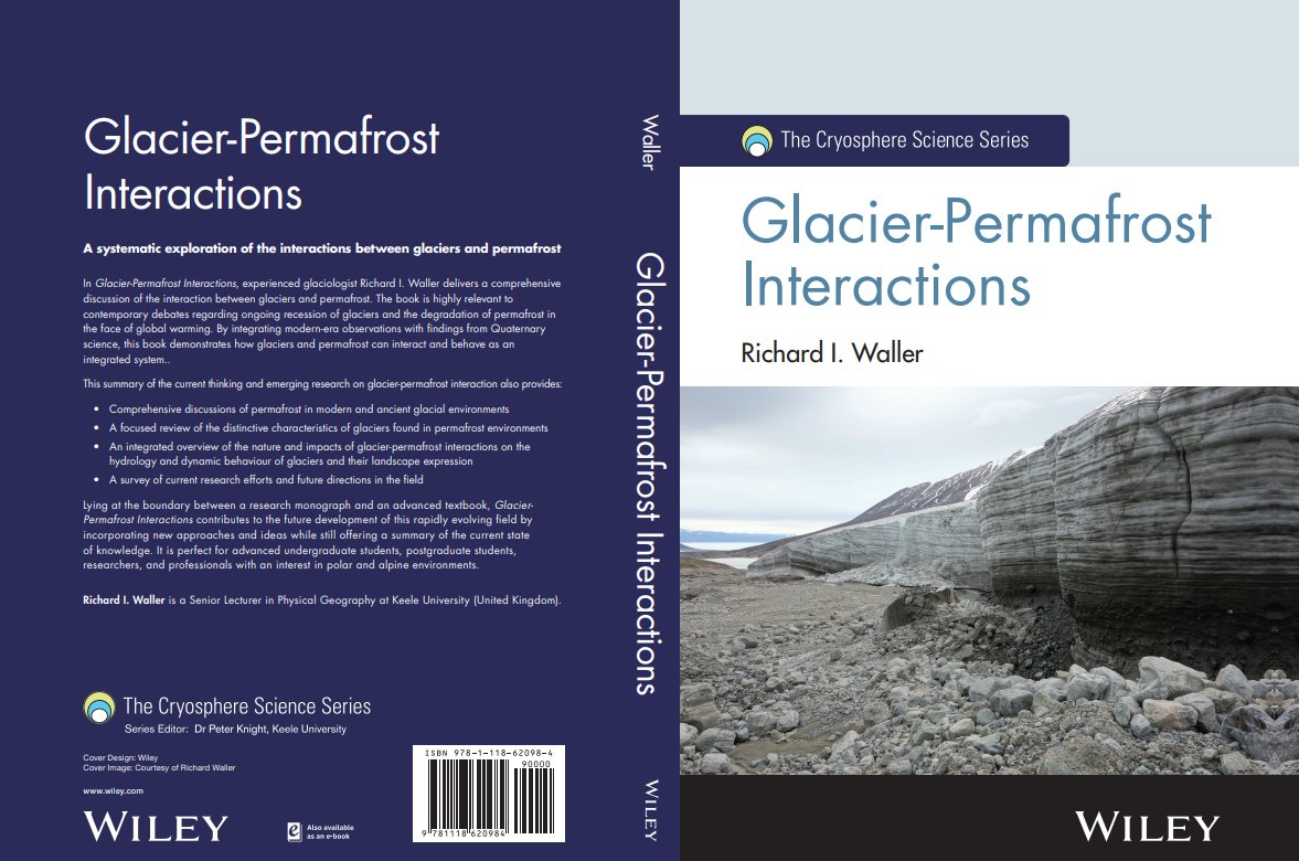 I edit the Wiley "Cryosphere Science" book series, and am pleased that a new volume, @wallersaur's "Glacier Permafrost Interactions", is close to publication. It's showing up for pre-order on Amazon already at amzn.to/3IYbTlS Congratulations on completing this, Rich!