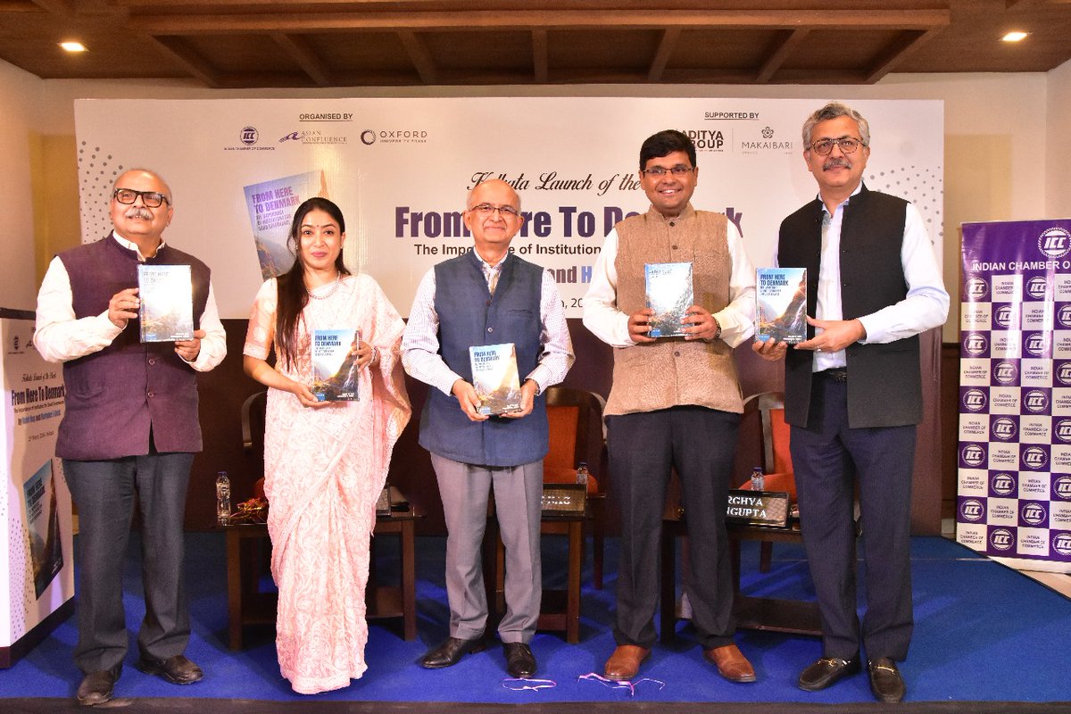 The debut of 'From Here to Denmark: Significance of Institutions in Effective Governance' took place in Kolkata on 21st March. Key figures such as Jayanta Ghosal, Katuri Kejriwal, <a href="/rajatmnag/">Rajat Nag</a>, @Arghya_justify, and <a href="/rajeevstyagi/">Dr. Rajeev Singh</a> were among the featured speakers.
#kolkata #books