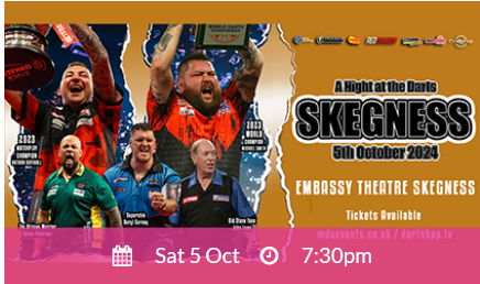 One for the diary, A Night at the Darts, at Skegvegas.
