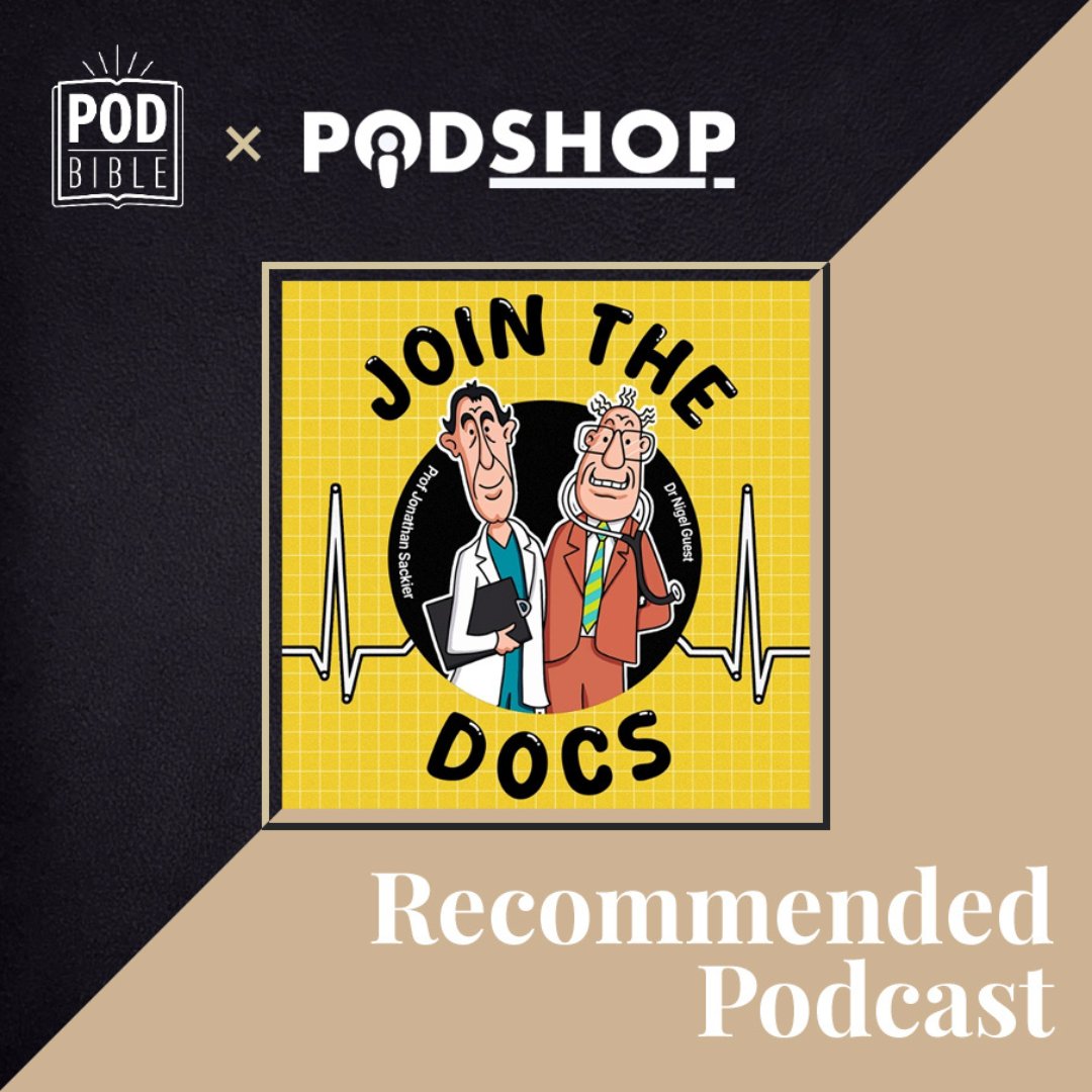 Pod Bible (@podbible) on Twitter photo Pod Bible x <a href="/podshoponline/">Podshop</a> Podcast Recommendation
Join the Docs
Hosted by <a href="/JonathanTheDoc/">Jonathan Sackier</a>, a surgeon & Doctor Nigel Guest, a family practitioner, with their 50 years of joint experience in the medical industry they bring you <a href="/JoinTheDocs/">Join The Docs</a>.
Listen: open.spotify.com/show/5HgwtTpGb… Pod Bible x <a href="/podshoponline/">Podshop</a> Podcast Recommendation
Join the Docs
Hosted by <a href="/JonathanTheDoc/">Jonathan Sackier</a>, a surgeon & Doctor Nigel Guest, a family practitioner, with their 50 years of joint experience in the medical industry they bring you <a href="/JoinTheDocs/">Join The Docs</a>.
Listen: open.spotify.com/show/5HgwtTpGb…