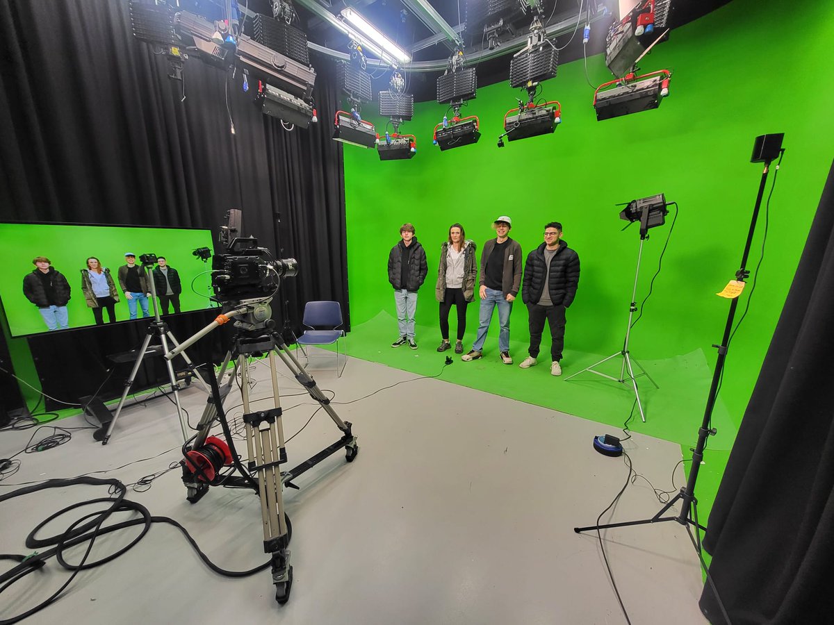 Immersive Media Production students from BIFE working in IADT in their virtual production studio. #immersicemedia #mediaproduction #studio #virtualproduction #plc #furthereducation #iadt #bifecourses