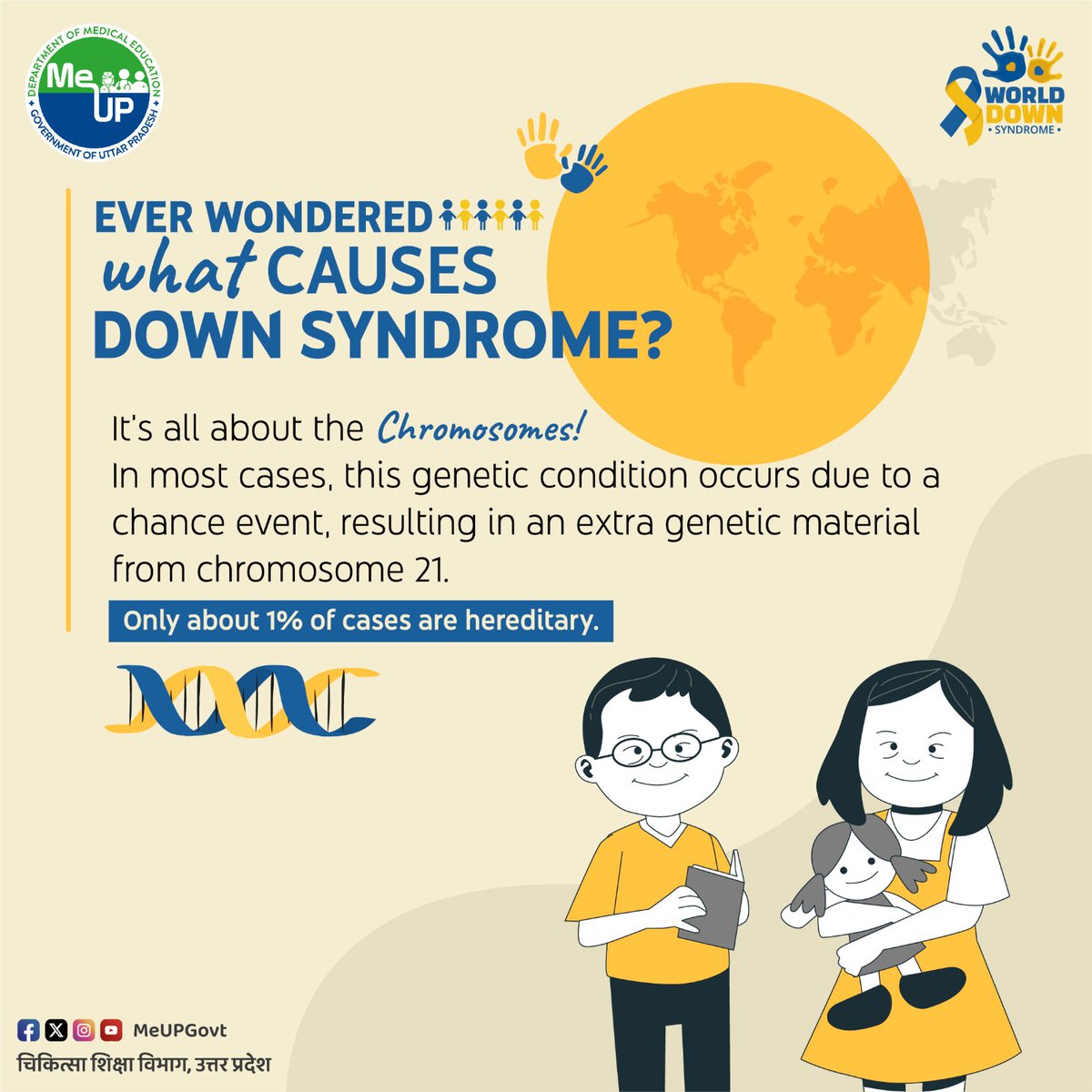 Extra chromosome, extra love. Celebrate their strength on World Down Syndrome Day! 💙💛

#MeUP #MedicalEducation #Healthcare #WorldDownSyndromeDay #DownSyndrome