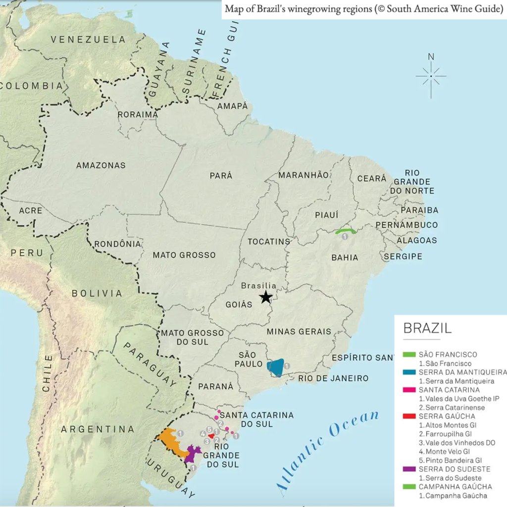 Today Amanda Barnes, a specialist in South American wine, makes a strong case for looking outside of Serra Gaúcha and into other subregions of Rio Grande do Sul in Brazil for exciting wines. Map taken from Amanda's book, 'South America Wine Guide'. jancisrobinson.com/articles/brazi…