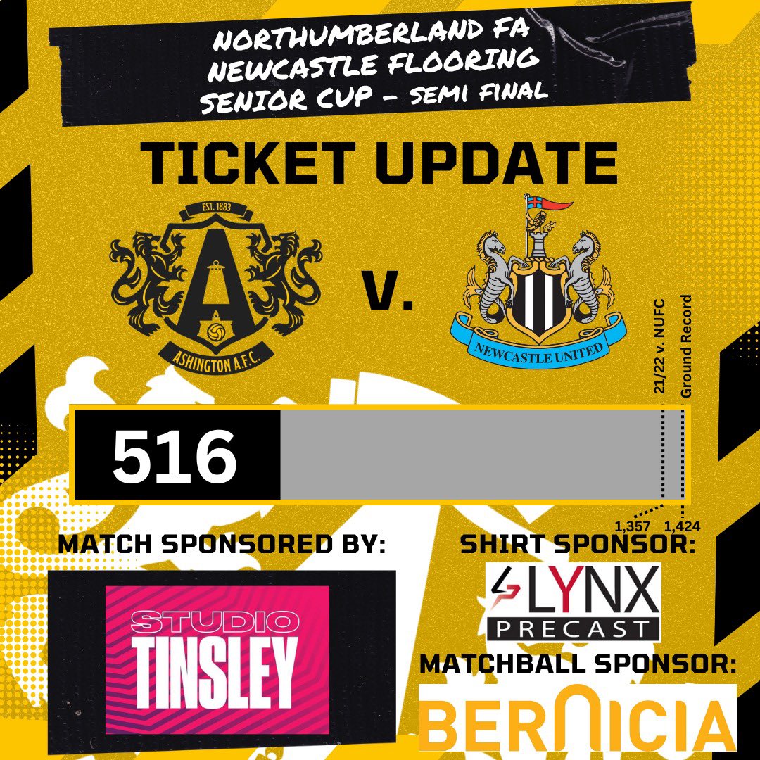 🎉 NUFC UPDATE ALERT! 🎉 Tickets sales are red hot 🔥 With just under two weeks to go, we've already smashed past 500 online sales for the Senior Cup Semi Final tie! ⚽ Last time we faced off, we had 1357 fans in attendance, and our ground record stands at 1424. 💪 Can we beat…