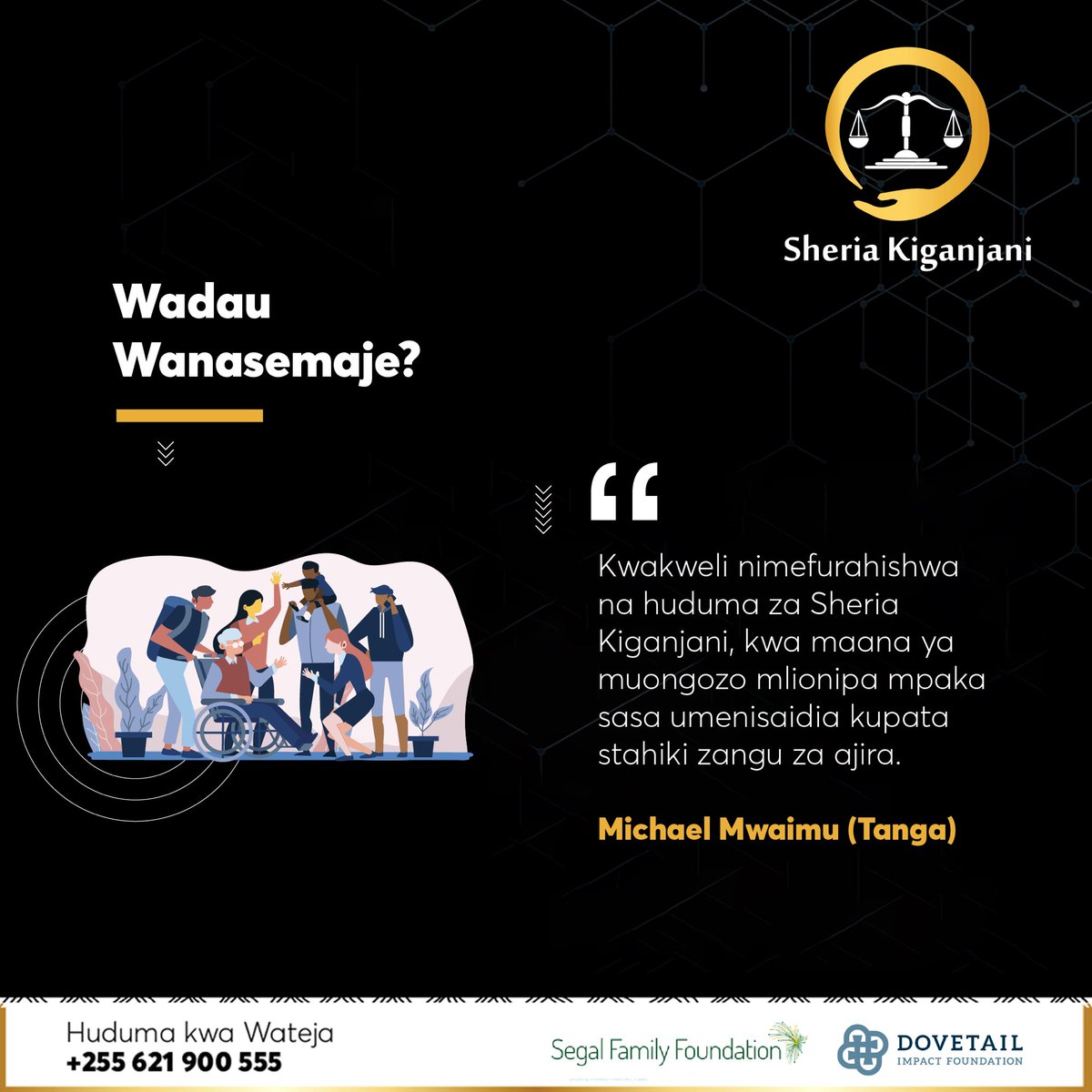 Ni faraja kwetu kupokea jumbe chanya kuhusu huduma zetu. Nia yetu ni kuwafikia na kuwasaidia watanzania wengi zaidi kwa njia ya mtandao. #sheriakiganjaniapp #sheriakiganjani #sktestimonies #legalgurus #legalgurus #kaributukuhudumie #huduma