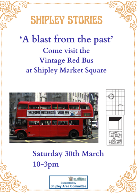 ShipleyTC's tweet photo. Come along on Saturday 30th March to visit the Vintage Red Bus and share your stories and memories of Shipley! Do you recall meeting friends under the clock tower, or shopping in the Underground and outdoor markets and the traders you remember?
#ShipleyCommunity #ShipleyEvents https://t.co/VVEmnGpeGt