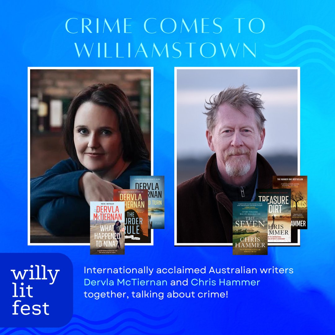 Don't miss the WLF autumn event! An evening on the waterfront with two of Australia’s most celebrated names in crime fiction – Dervla McTiernan and Chris Hammer. WHEN: Monday 22 April, 7pm WHERE: Royals Yacht Club of Victoria, Williamstown TICKETS: $25 through TryBooking now!