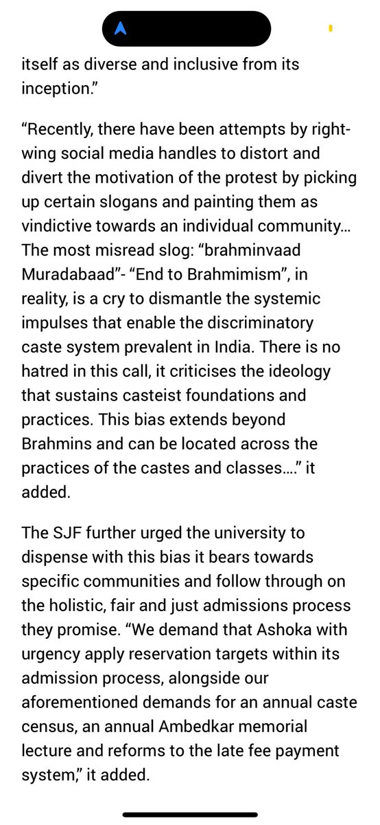 GeetuSays's tweet image. Social Justice Forum’s statement as reported by the Indian Express