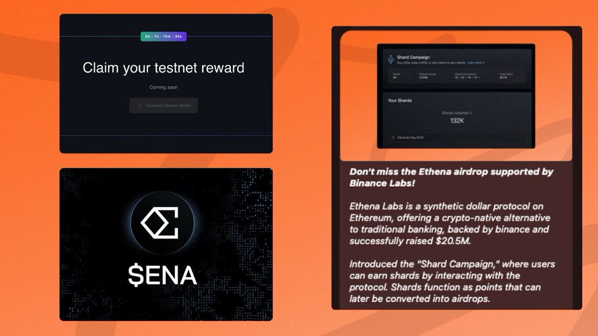 Well, well, well – it's @Venom_network_ day and @ethena_labs $ENA announcement day! 🪂 When it comes to @Venom_network_, it's been a while since we last interacted with its testnet and collected all those NFTs, one by one, even though we were aware that 90% of the airdrop would…