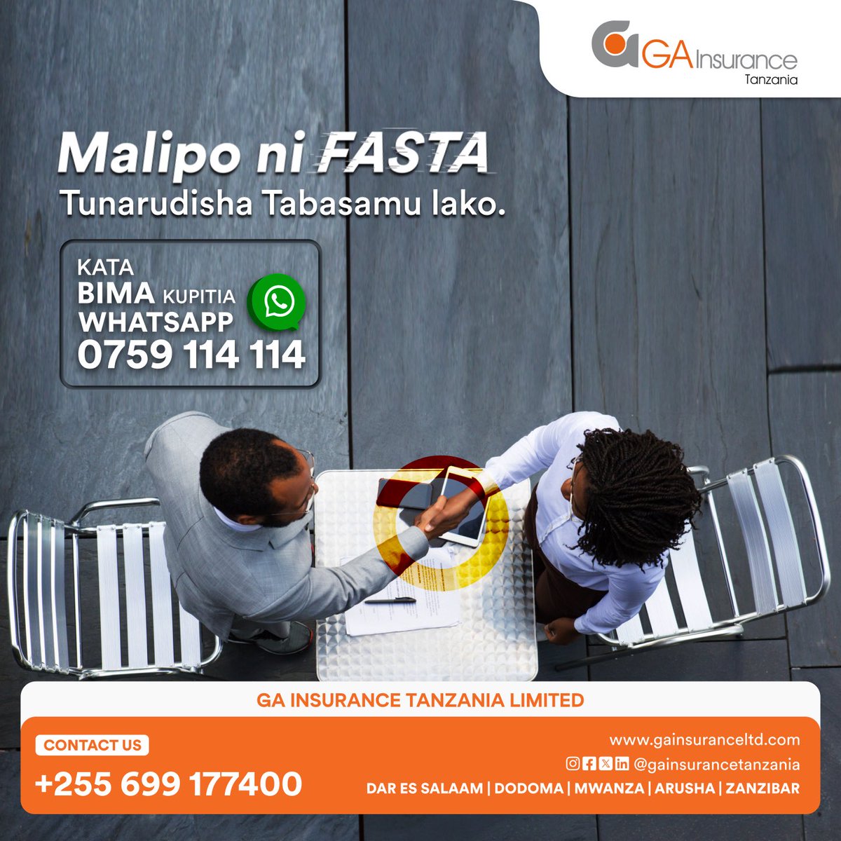 GAinsurance_tz's tweet image. Raha ya kua na Bima kutoka GA Insurance, Malipo ya fidia ya majanga ni Haraka!

Tunarudisha tabasamu lako baada ya majanga yaliyo kukumba kwa kuhakikisha malipo ya haraka ya fidia. Wasiliana nasi kukata bima 0699177400.
#GAInsurance #Generalinsurance #Reliableinsurance