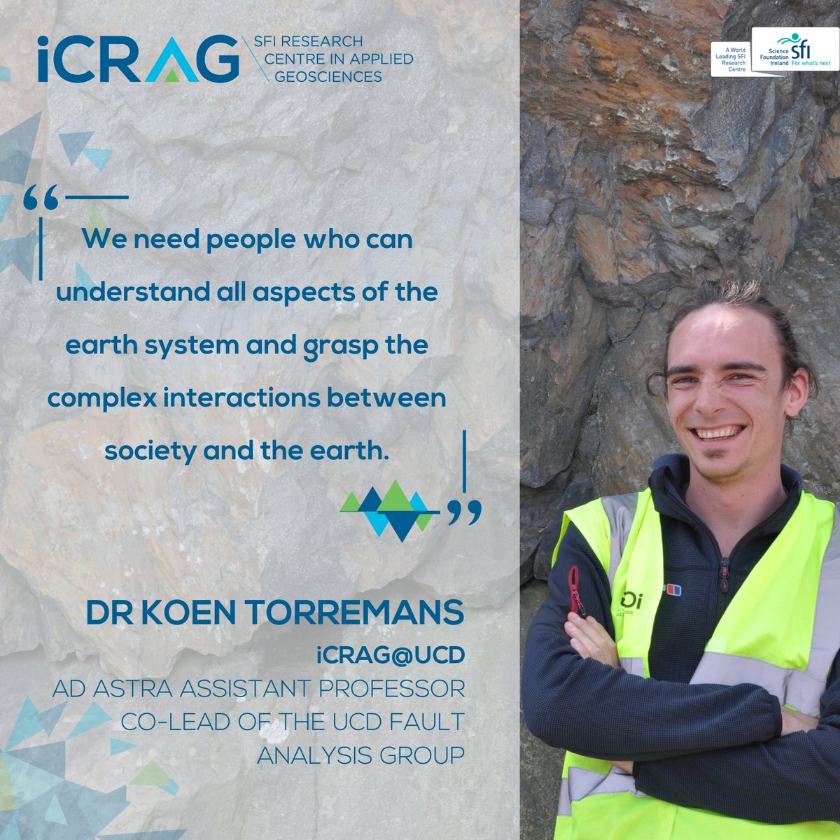 The second in a series of articles spotlighting iCRAG researcher's work and lives, interviews Dr @koentorremans, an Assistant Prof. at @UCD_Earth_Sci Read about Koen’s story here: icrag-centre.org/news-and-media… Article by @anthealacchia #reasearchstories #reasearcherspotlight