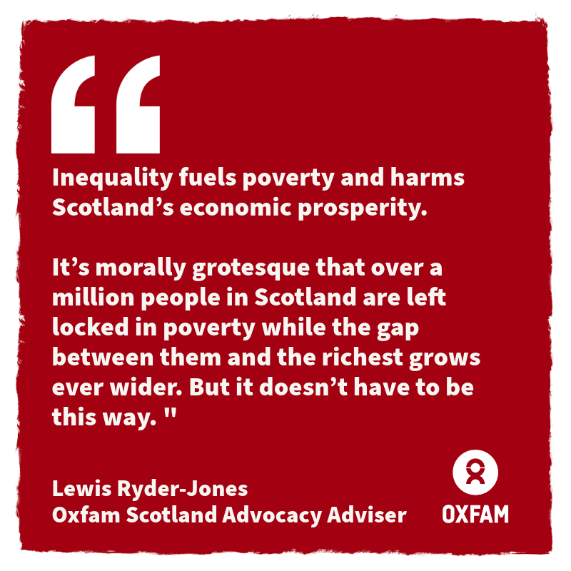 NEW: our analysis of official data shows income inequality is soaring in Scotland. One of the things @GOVUK & @scotgov can do is use their powers to implement a series of fair, common sense taxes to narrow the gap between the richest and the rest. More➡️bit.ly/49ktAqt