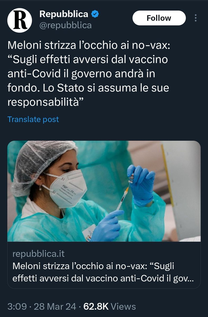 heather_parisi's tweet photo. Quindi per @repubblica il VACCINATO se ha subito effetti avversi e li denuncia, diventa automaticamente #NOVAX ? 
A parte la contraddizione in termini che denota una totale assenza di qualsiasi deontologia professionale, questi titoli hanno il solo scopo di diffondere l'odio sociale. 
#IoNonDimentico