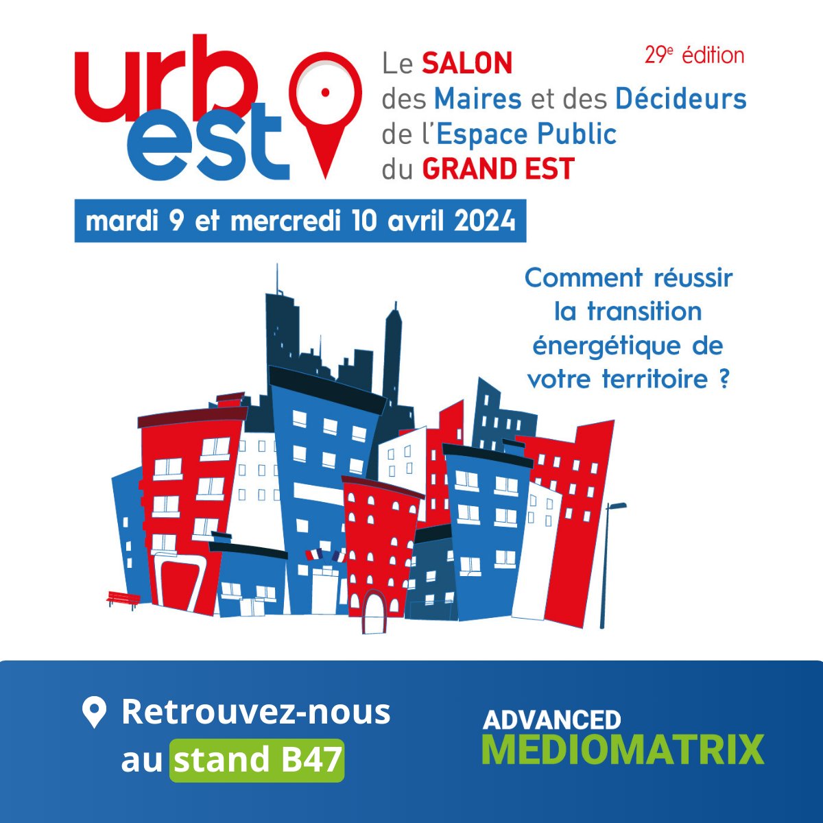 À vos agendas ! 📅Nous serons présents au #SalonUrbest, le rendez-vous de l'<a href="/EuroMetroMetz/">Eurométropole de Metz</a> qui aura lieu les 9 &amp; 10 avril à <a href="/MetzExpoEvent/">Metz Expo Evénements</a>
📍Rencontrons nous sur le stand B47 !

Inscription : urbest.fr/telechargez-vo…

#datacenter #metzevent