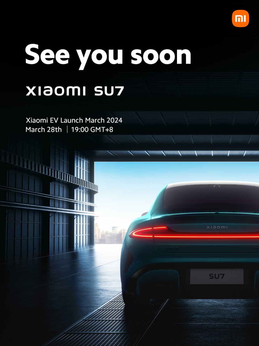 Xiaomi's tweet image. Join us in a few hours for the #XiaomiEVLaunch livestream. Get ready to witness the future of smart travel together! #DrivingForward