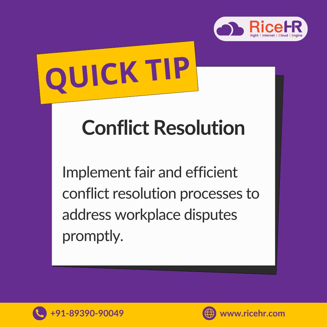 Establish fair and efficient conflict resolution processes to swiftly address workplace disputes.
#ConflictResolution #WorkplaceDisputes #FairProcesses #EfficientResolution #EmployeeRelations #WorkplaceHarmony #ConflictManagement #HRProcesses #TeamProductivity