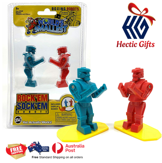 It’s the fight of the century! You throw a right, the other throws a left, hit the jaw and the head pops up!

ow.ly/RmIw50ICQSW

#New #HecticGifts #SuperImpulse #SI #RockemSockemRobots #Mattel #Game #Miniature #ReallyWorks #FreeShipping #AustraliaWide #FastShipping