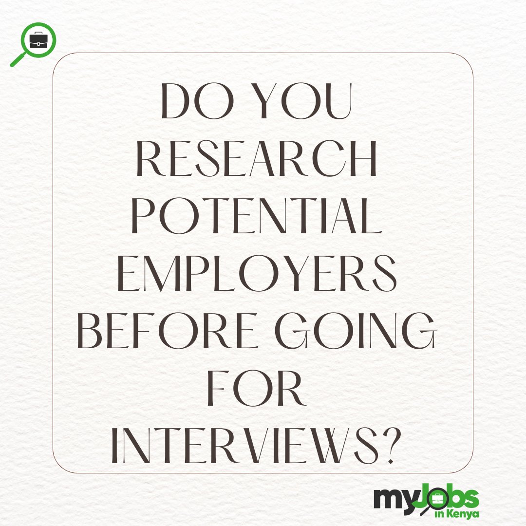 Do you do your due diligence on potential employers before attending interviews?

#interview #interviews #interviewtips #interviewtips101 #interviewready #interviewmemes #interviewadvice #interviewanswers #hr #recruit #recruitment #myjobsinkenya