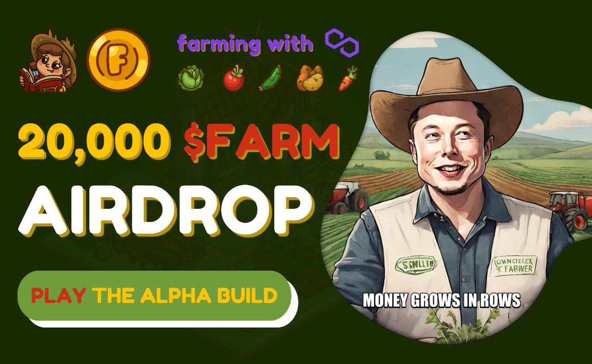 🎁 Crypto Farmers Airdrop is now Live 🌥️ Reward: 20,000 FARM 🌟 Rating: ⭐⭐⭐⭐⭐ 🏆 Winners: All Valid Participants 📅 End Date : 9 April 2024 📘 Airdrop Page - bitcointalk.org/index.php?topi… #Airdrop #CryptoFarmers #Airdrops #AirdropAuditors