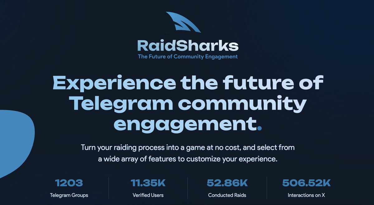For the past 4 months, @RaidSharks ( $SHARX ) has helped us grow our community on Twitter & Telegram. And today, we're proud to announce RaidSharks as our official grant sponsor! Every grant recipients will now get a free (very powerful) whitelabel bot to boost their communities