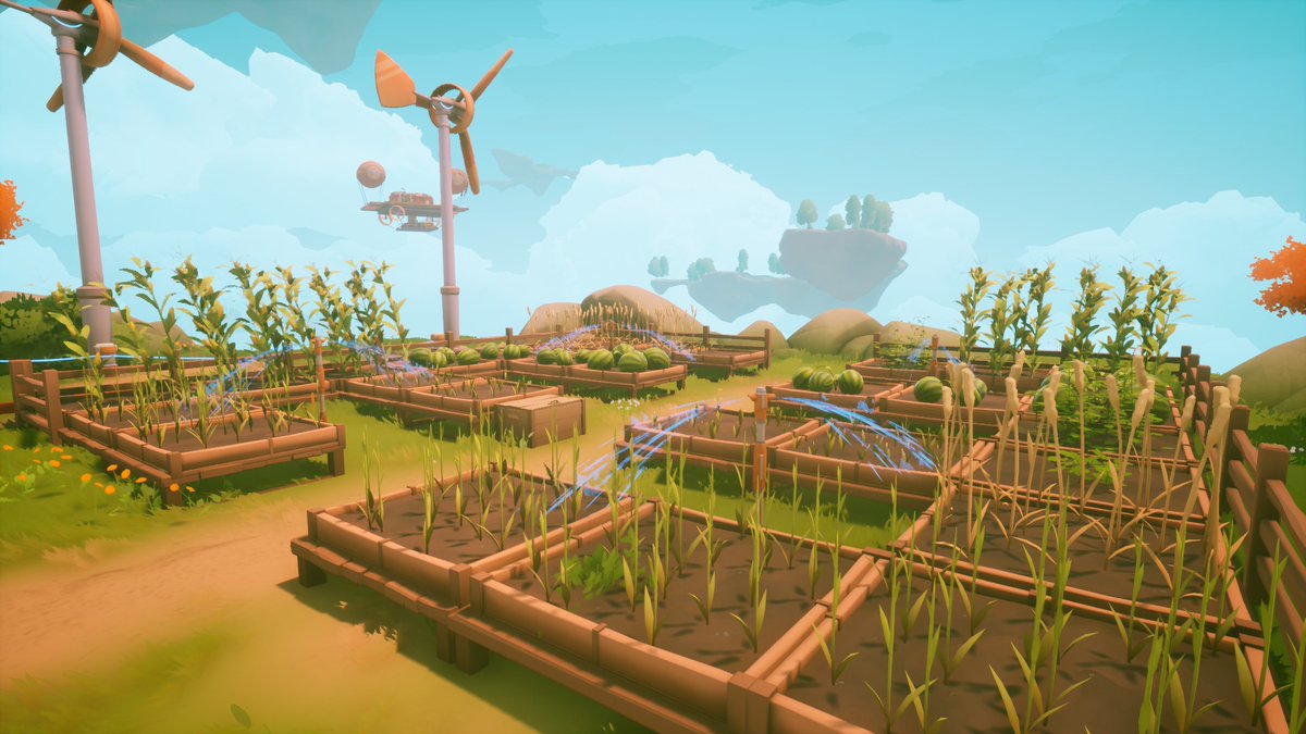 Today is #ScreenshotSaturday 👋 In Solarpunk you can automate the processes on your farm to make your work easier. 🌱 Use wind, water and solar energy to power your machines. 🌬️🌊☀️ We