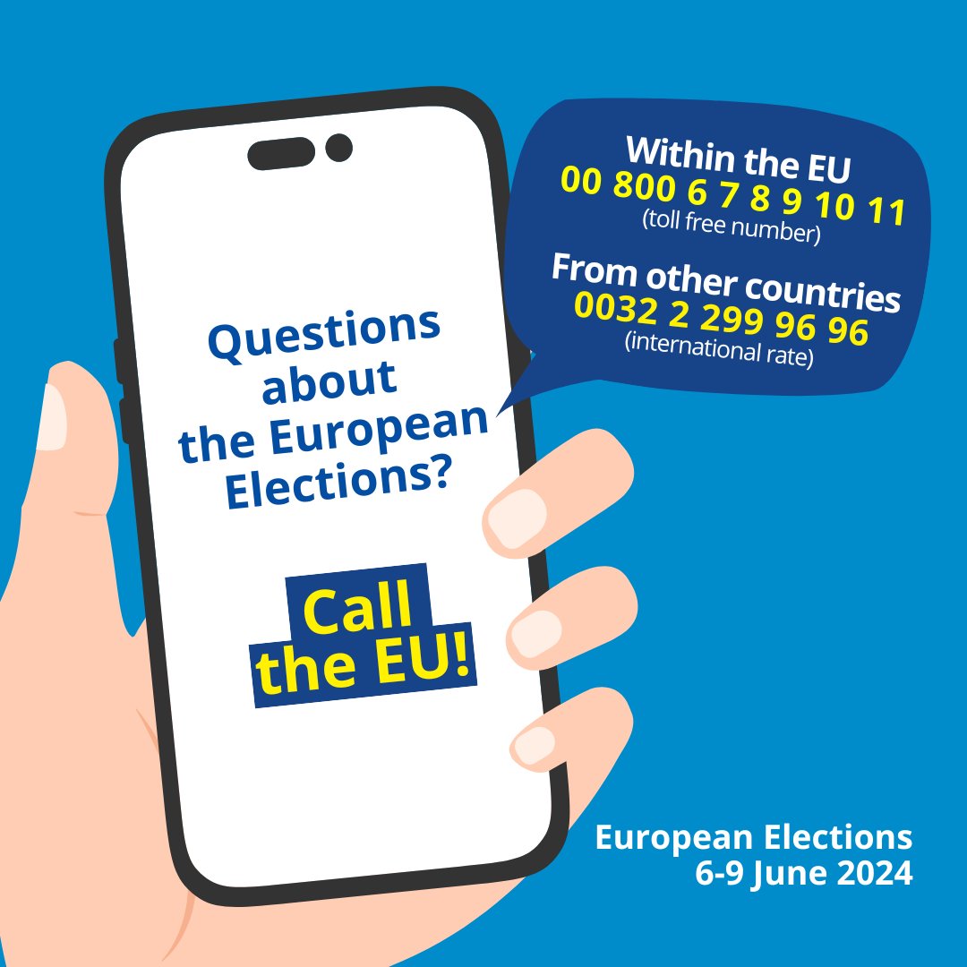 ⏱Countdown to #EUelections2024 has begun. 🇪🇺🇬🇧Millions of EU citizens living in the UK will have the right to vote in June. 🤔Not sure how to vote from the UK? ℹ️ The EU can answer your questions. Call or write to Europe Direct or click here👇 elections.europa.eu