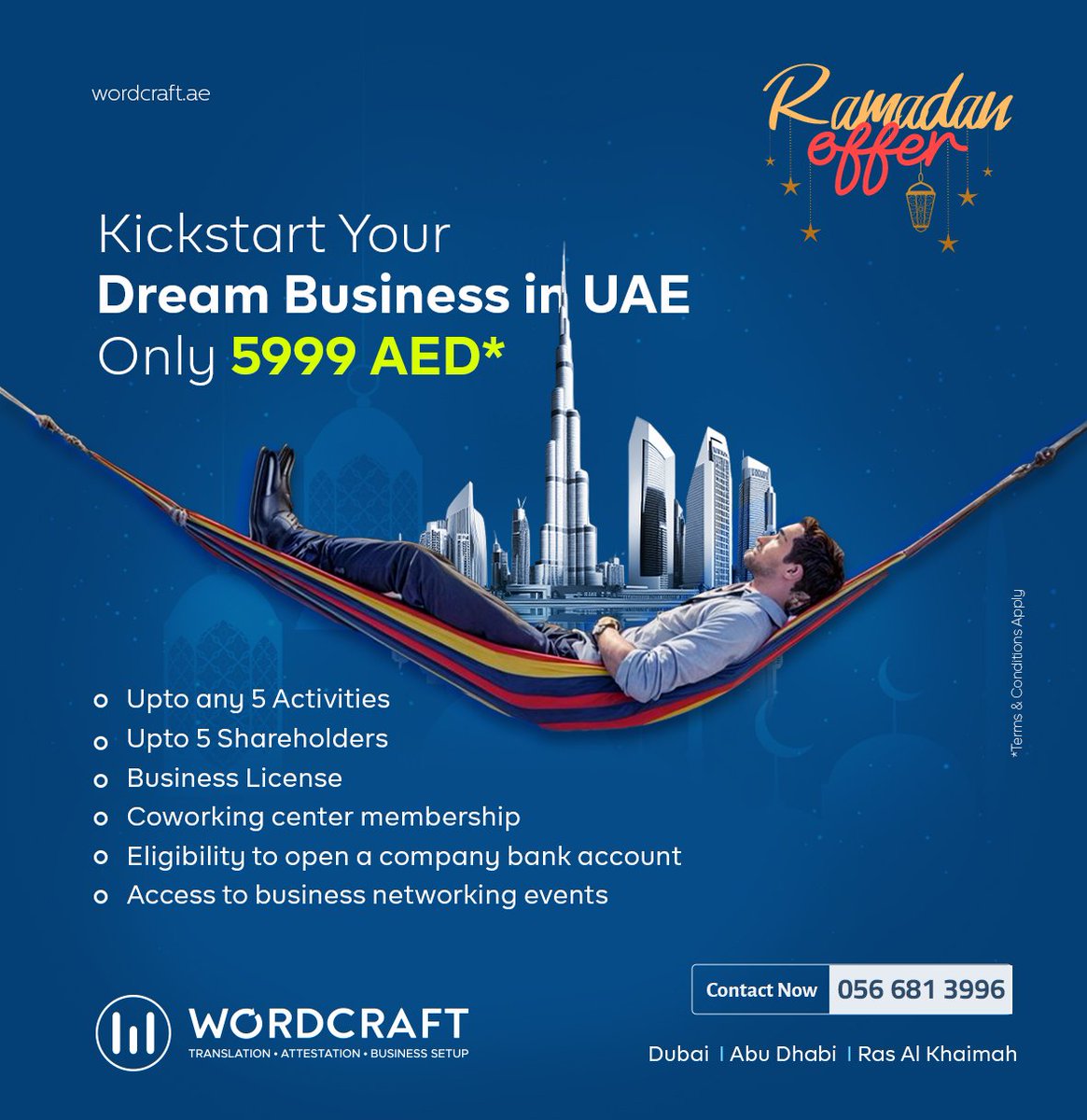 Ramadan Special Offer!

Now you can start your own business in just 5999 AED*
*T&C Apply
#businesssetup #businesssetupuae #businesssetupinuae #businesssetupdubai #BusinessSetupInDubai #businesssetupindubai #businesssetupservices #businesssetupconsultants #businesssetupconsultants