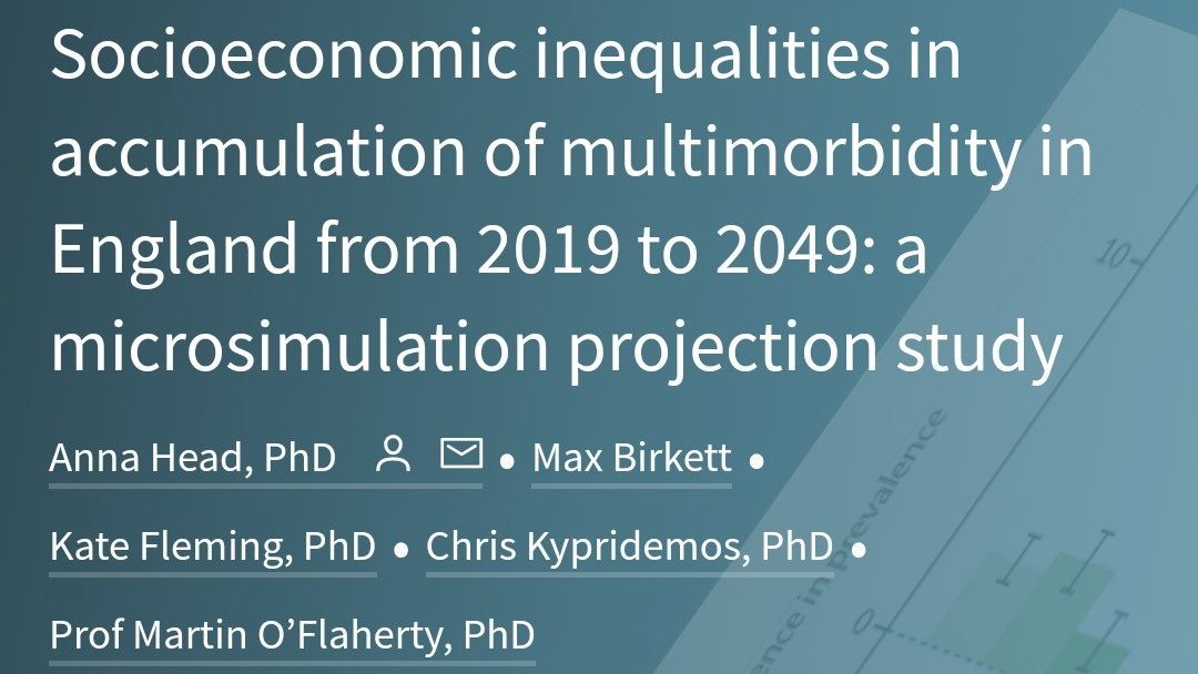 The 2nd study from my PhD is out today in @TheLancetPH projecting socioeconomic inequalities in multimorbidity in England up to 2049 🎉☀️ 📖 bit.ly/3TCSdJb @moflaher @ssm