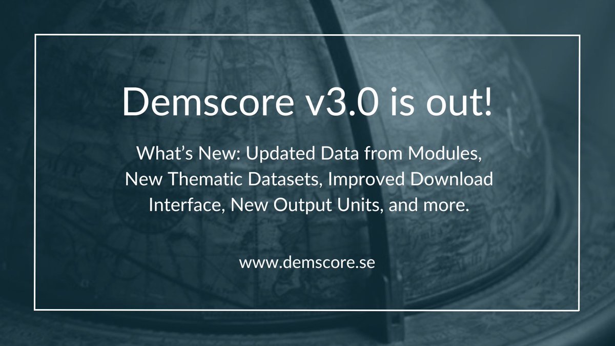 Demscore v3.0 is out! Download your own customized dataset at: demscore.se/data/