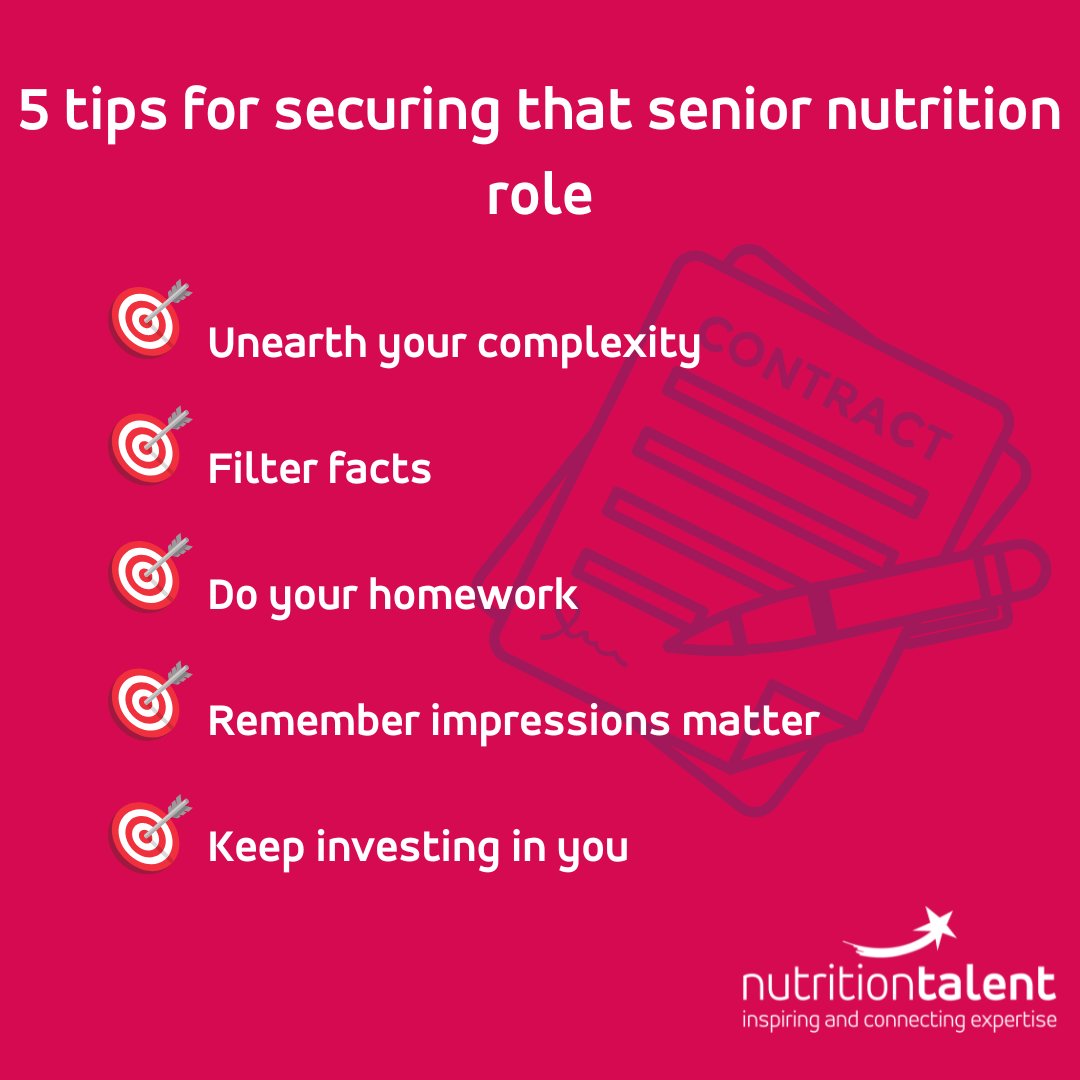 Following a successful recruitment, we share our top 5 tips for how to land a high-level nutrition job - nutritiontalent.com/blog/top-5-tip…

If your organisation needs nutrition expertise, contact us: nutritiontalent.com/recruitment-an…

#nutritiontalent #nutritionconsultancy #nutritionrecruitment