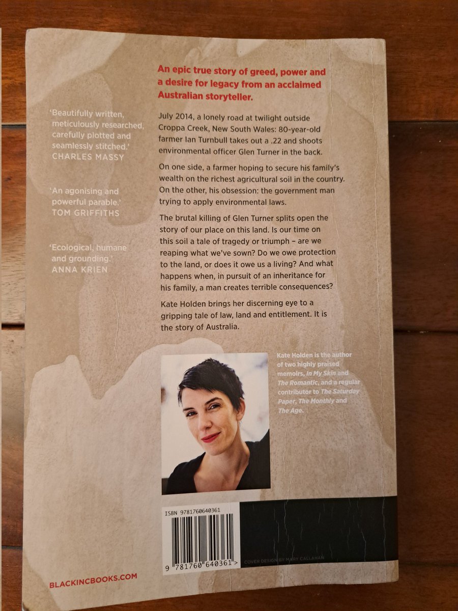 Wowsers. This book is so thoroughly brilliant. The Winter Road by Kate Holden is the true story of the murder of an environmental officer by an Australian farmer, but it's much more than that: it delves deep into complex relationships with, and exploitation of, land in Australia.
