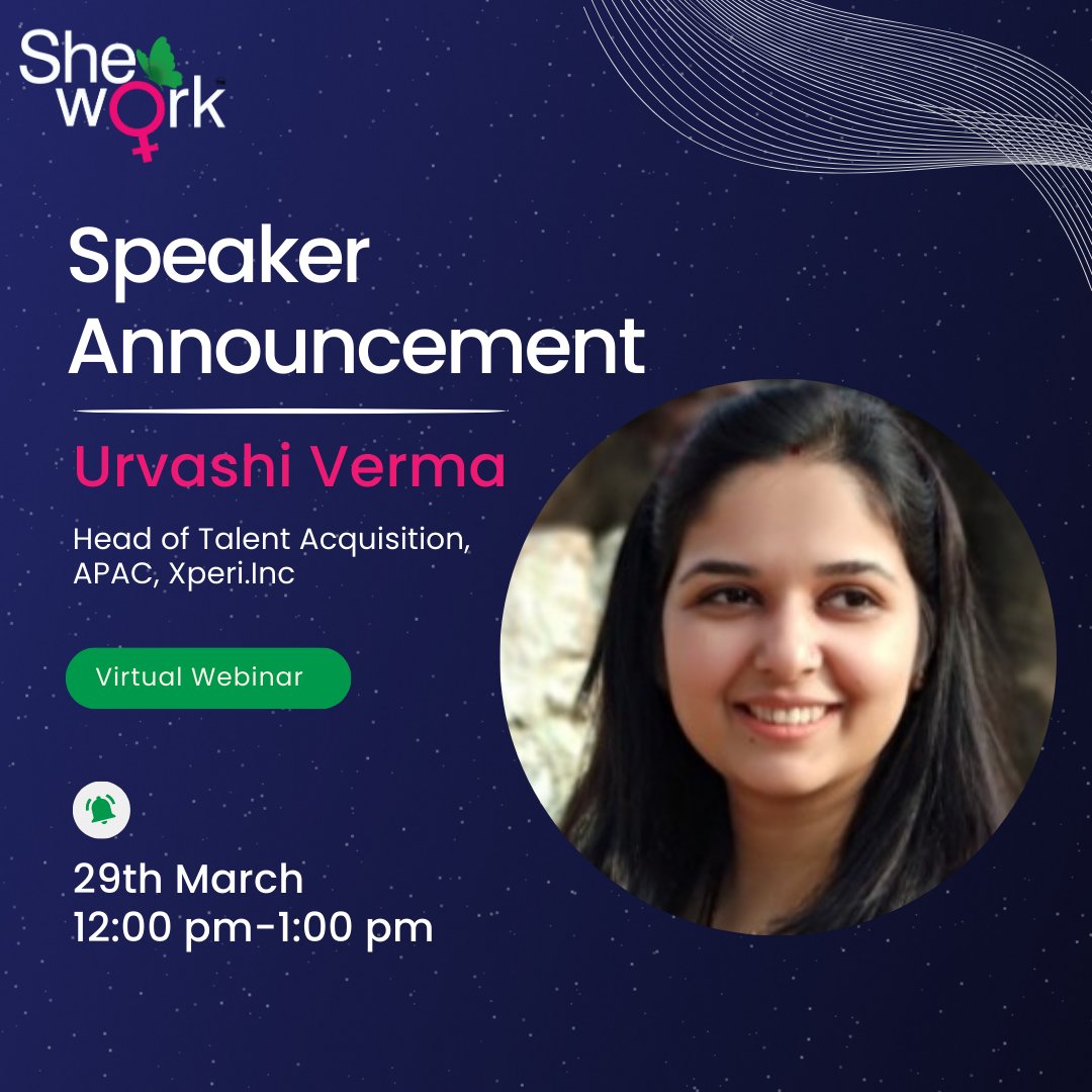 Introducing Urvashi Verma, Head of Talent Acquisition at @XperiOfficial, to our upcoming webinar! 

With 15+ years of experience, Urvashi is a master of innovative recruitment strategies and fostering exceptional candidate experiences. 

Register Now: tinyurl.com/ywxwopss