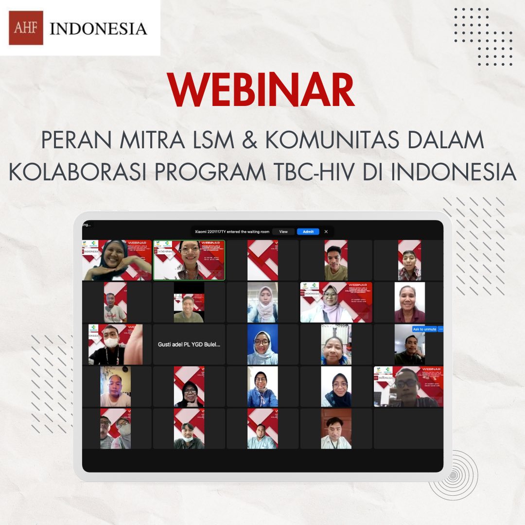indonesia_ahf's tweet photo. Pada momen #HariTuberkulosisSedunia tahun ini, AHF Indonesia mengadakan Webinar bertema "Peran Mitra LSM dan komunitas dalam Kolaborasi Program TBC-HIV di Indonesia", untuk memperkuat upaya menuju Ending AIDS dan Eliminasi TB pada tahun 2030🌏 https://t.co/sEHiPj2rdv