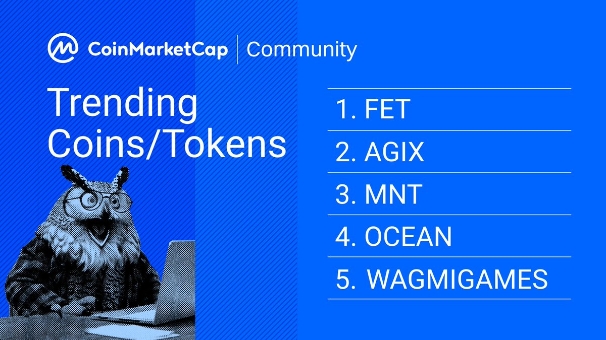 CoinMarketCap's tweet photo. 🔥 Trending on CMC Community

$FET, $AGIX &amp; $OCEAN's recent token merge became the hot topic, while $MNT &amp; #WAGMIGAMES also stirred up many discussions.

Join the conversations at: https://t.co/vHI1wrAcQF https://t.co/HLeQxXw1Gh