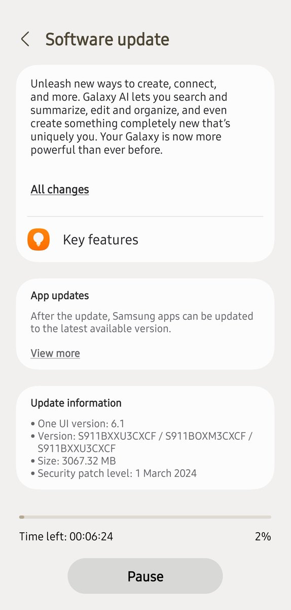 One ui 6.1 is here for s23 series 😍 #Samsung