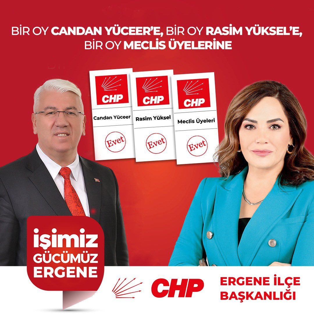 Ergene ve Tekirdağ’da Hizmetin Devamı İçin Bir Oy Ver, Geleceğine Yön Ver.