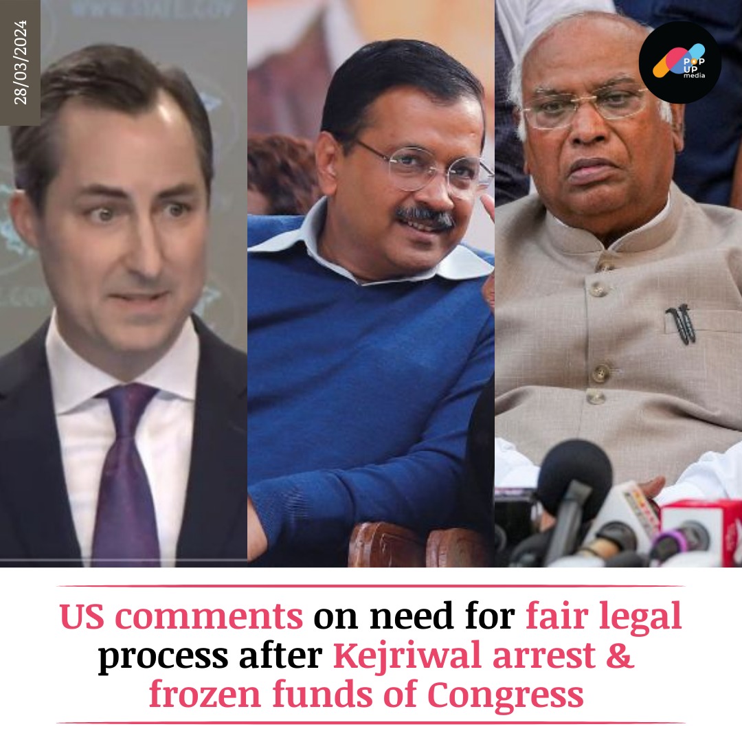 Additionally, Miller commented on the freezing of Congress party bank accounts, indicating continued monitoring of developments in India.
.
.
#popupmedia #us #arvindkejriwal #reels  #india  #independence #aamaadmiparty #deshbhakti #nationalism #dehil #congress #congressparty