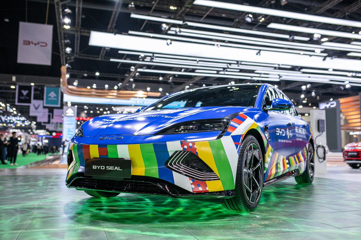 byd_japan's tweet photo. バンコク国際モーターショーで、BYD、YANGWANG、DENZA、FANGCHENGBAOの全4つブランドが海外で初公開
#BYDGlobal #電気自動車 #eモビリティをみんなのものに
#バンコクモーターショー https://t.co/snWGRac3iq