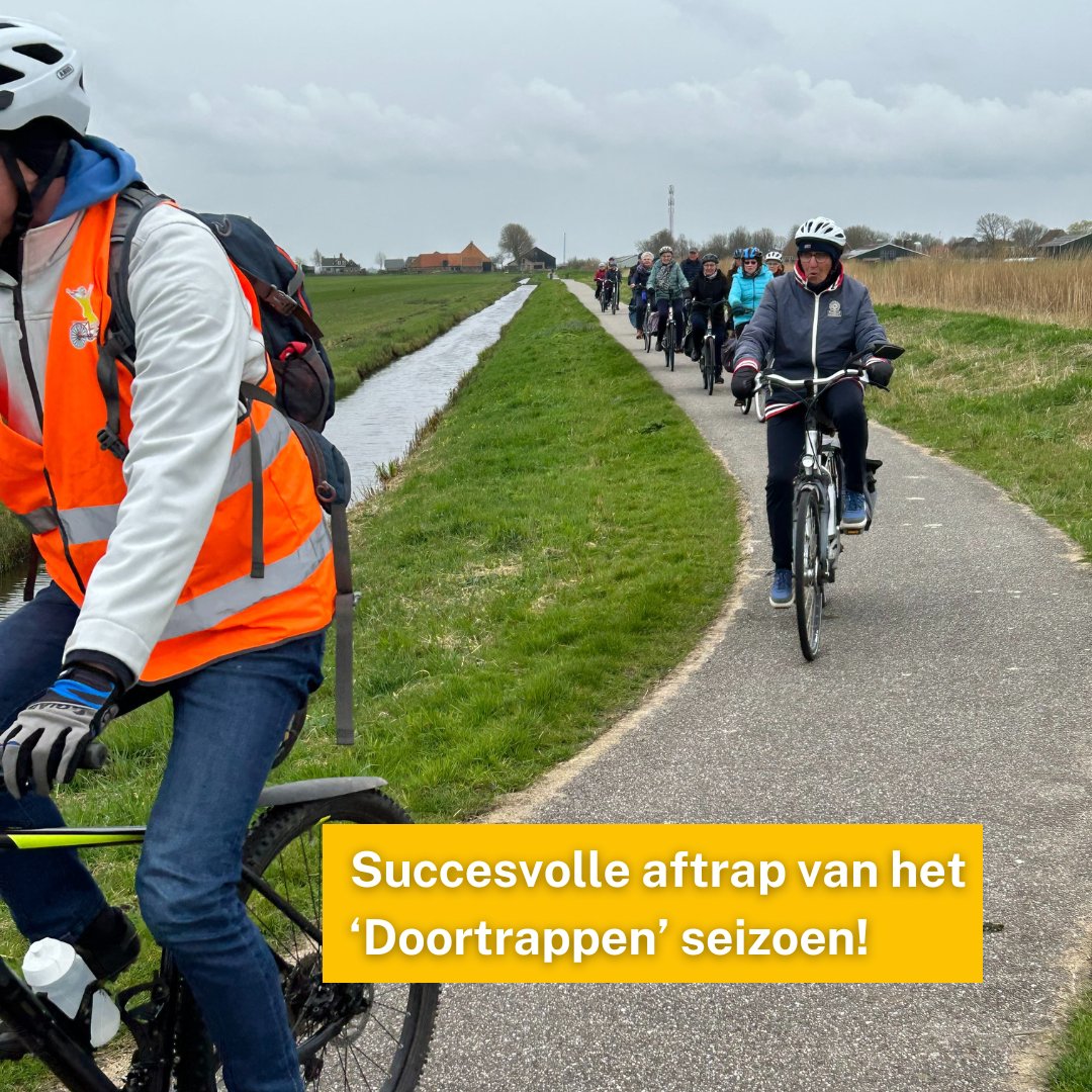 Succesvolle aftrap van het ‘Doortrappen’ seizoen! Het landelijke programma Doortrappen helpt senioren om zo lang mogelijk veilig te kunnen blijven fietsen. In Fryslân wordt dit programma ondersteund door de provincie, Regionaal Orgaan Verkeersveiligheid (ROF) en de Fietsersbond.