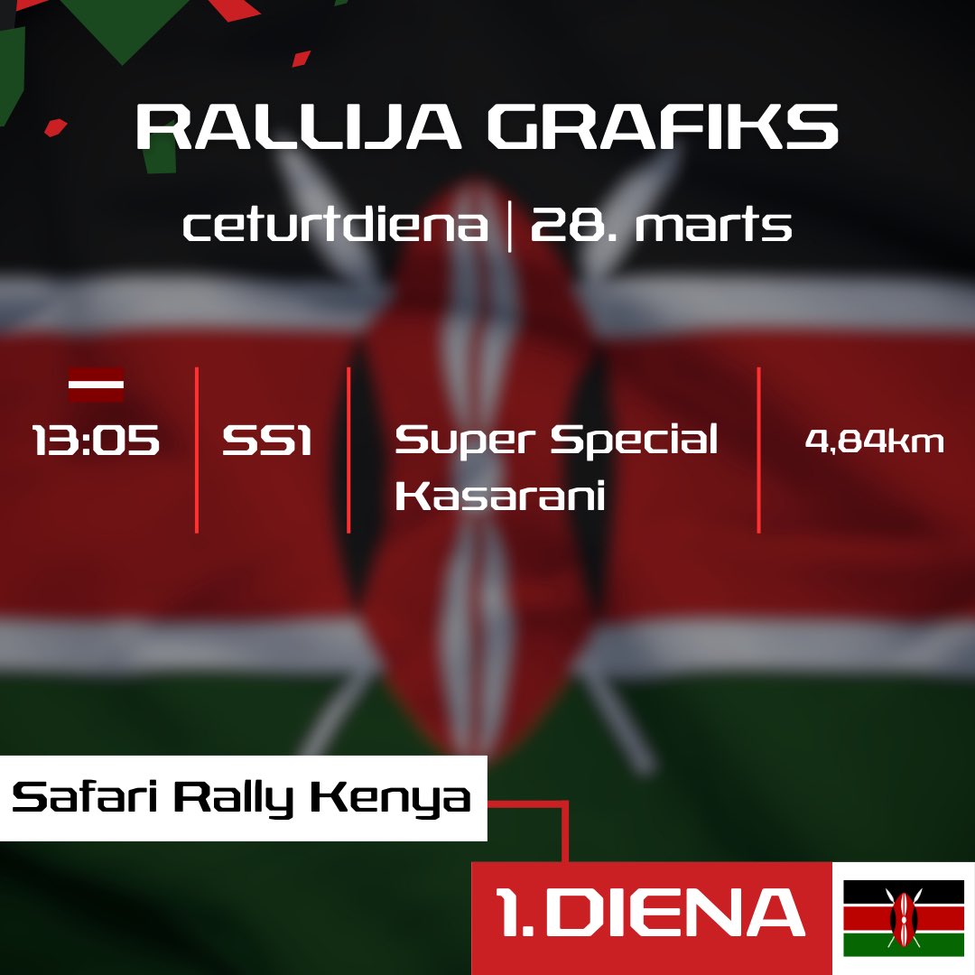 Jau šodien zaļā gaisma tiks dota Safari Rally Kenya pirmajam ātrumposmam! 🇰🇪 #SafariRallyKenya #WRCSafariRally #WRC