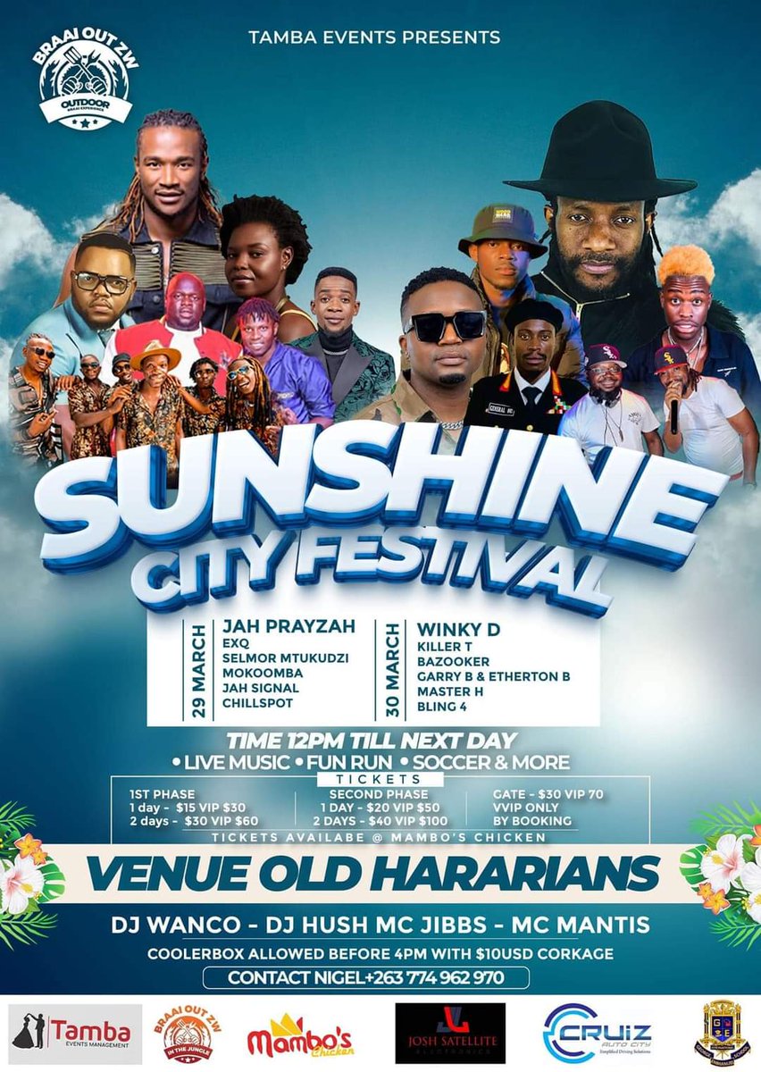 All is set for the biggest Festival in Sunshine City, It's fun time with Winky, come catch us live at Old Hararians this Saturday the 30th of March. Let's go, #gafatingz