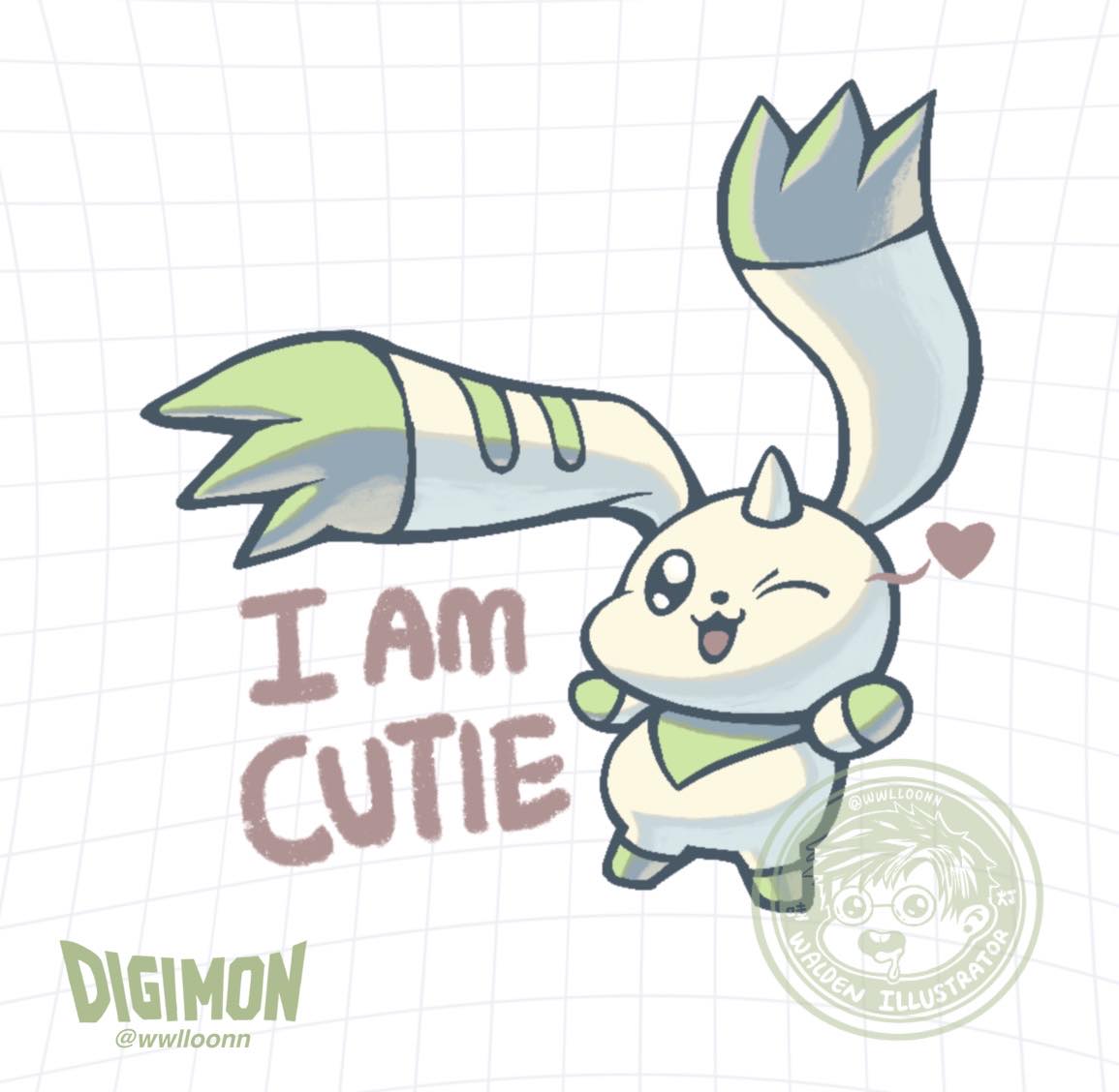 我很可爱! I am cute! 
#terriermon #Digimon   #digitalart #ProcreateArt #digimonfanart #digimon #デジモン