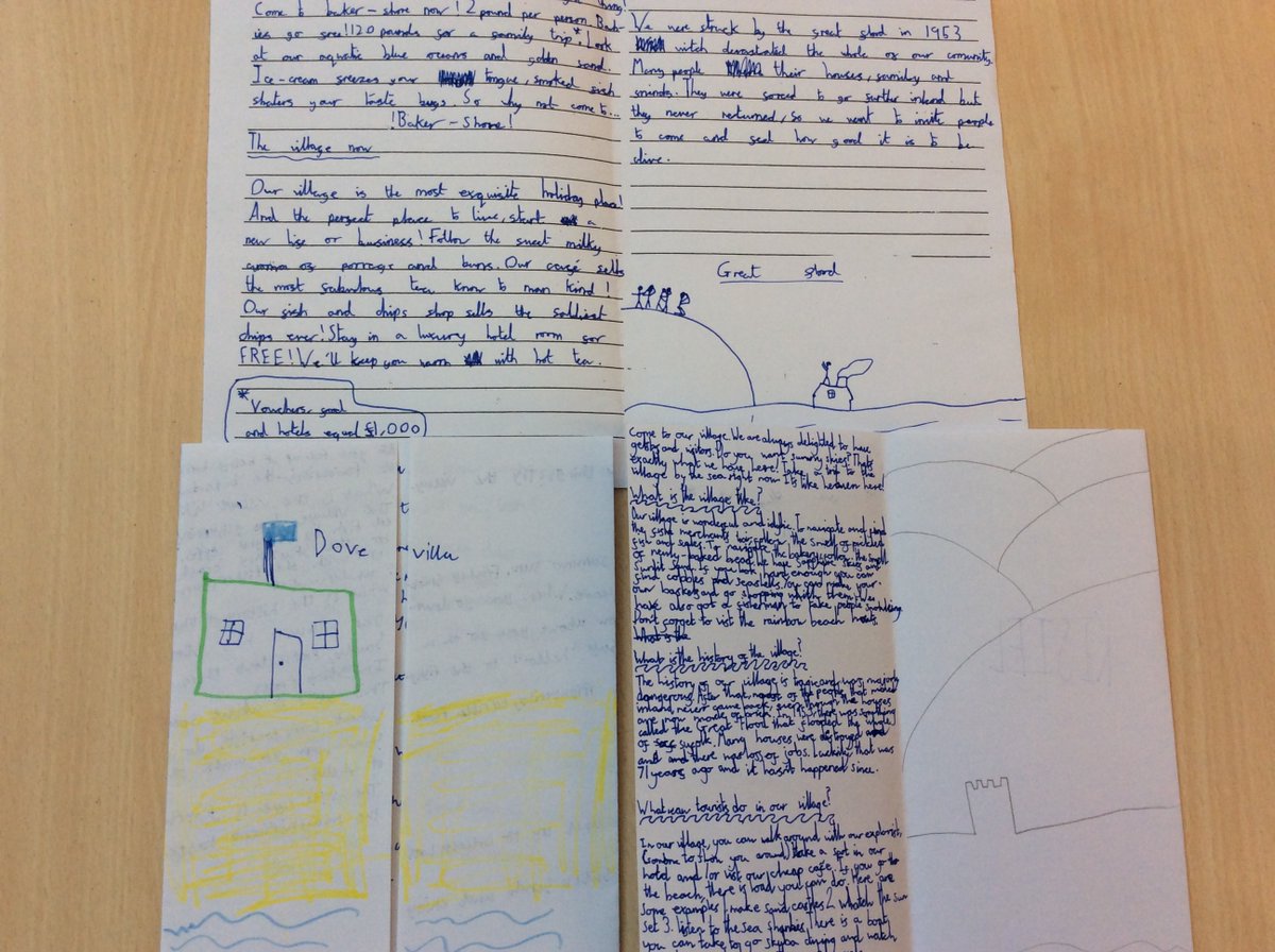 Fox Class have loved The Baker by the Sea and have created some very persuasive tourist brochures.  #TeachThroughaText #BLSwriting @LiteracyPippa @theliteracytree